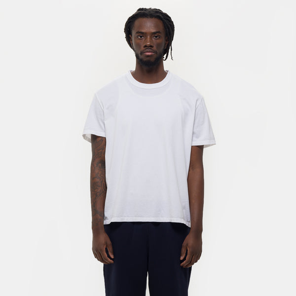 Lightweight Binded Neck T-Shirt in White Lightweight Binded Neck T-Shirt in White