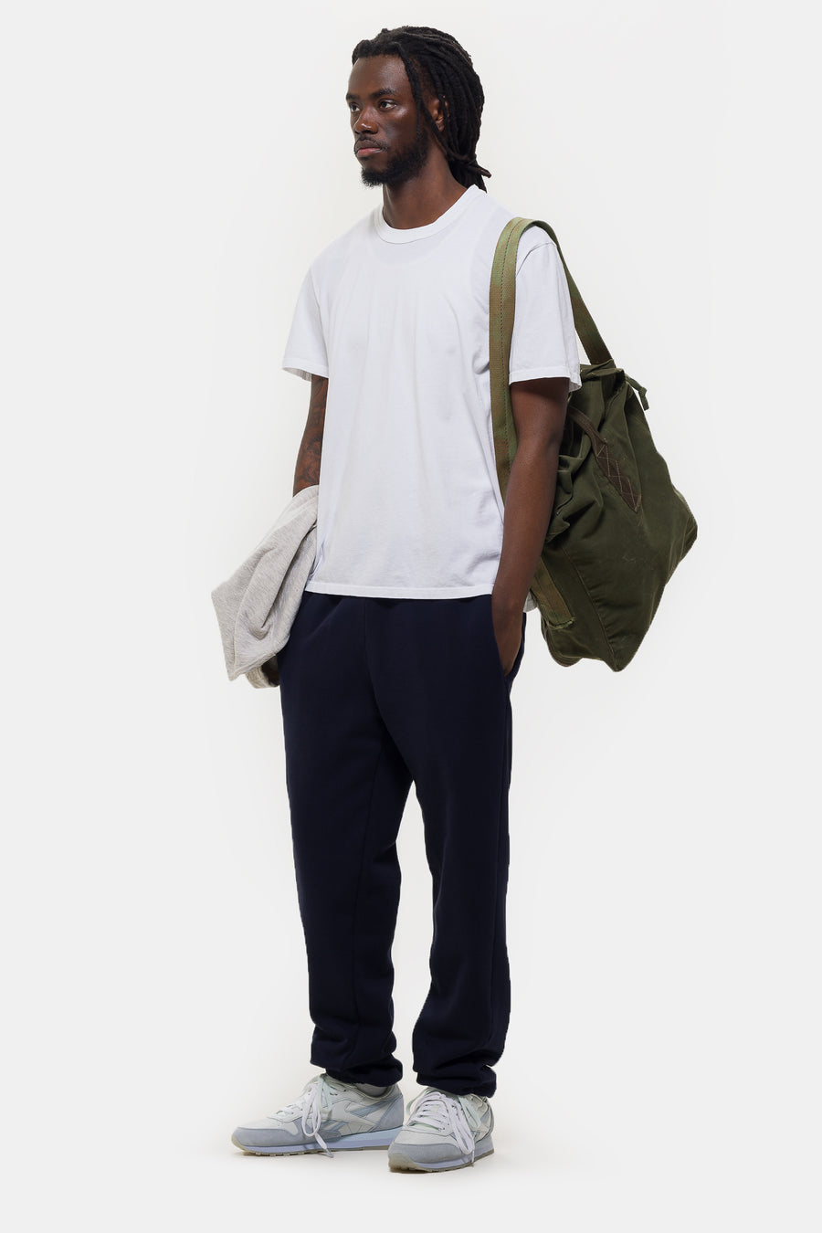 Les Tien Lightweight Binded Neck T-Shirt in White - Notre