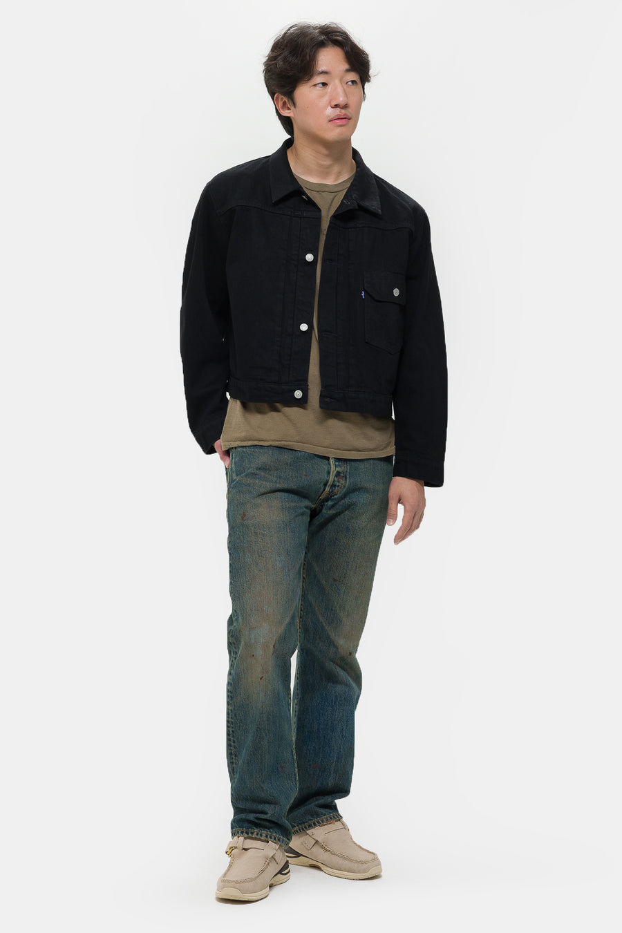 Levi's® Made in Japan Type I Denim Jacket in MOJ Greaser - Notre