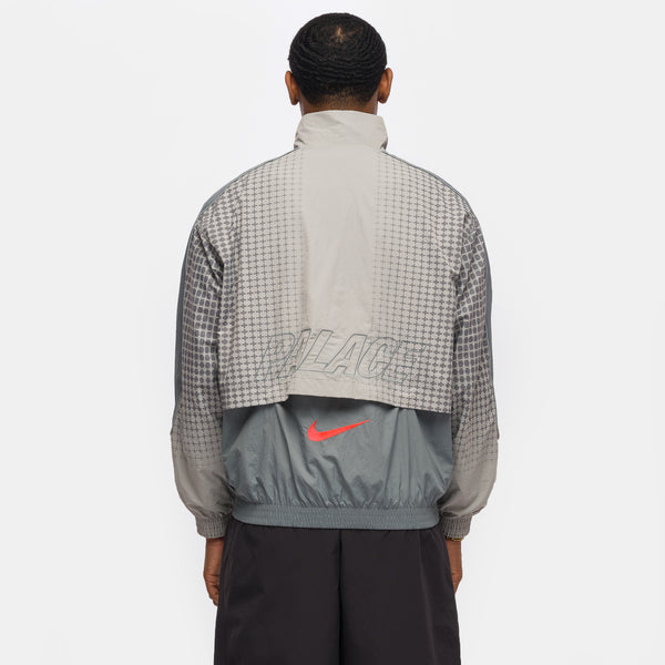 Palace x England Track Jacket in Pewter Grey/Cool Grey/Bright Crimson