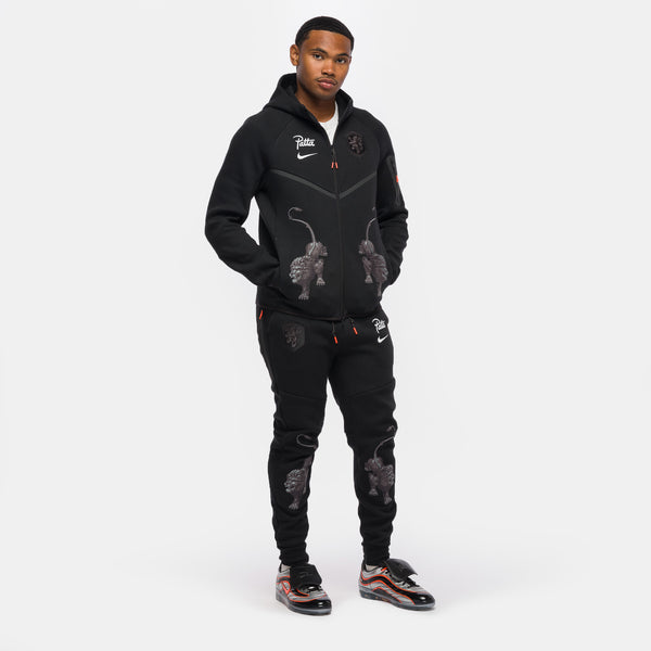 Patta x Netherlands Tech Fleece Zip Windrunner Hoodie in Black/White