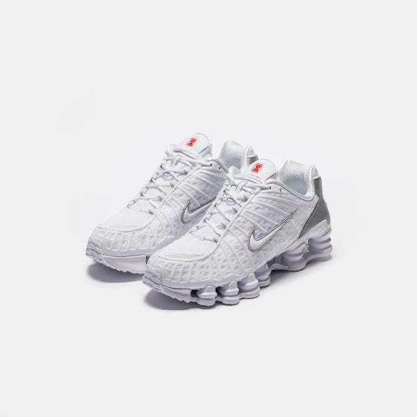 靴 W Nike Shox TL \"lic Silver \" Nike Shox TL White Metallic Silver Grey Mens Size 8 AV3595