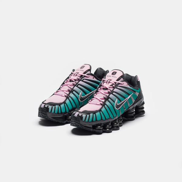 Shox TL Fade Sneaker in Lt Arctic Pink/Neptune Green/Off Noir