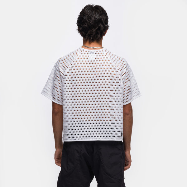 ACG Radical AirFlow Short-Sleeve Trail Running Top in White/Anthracite