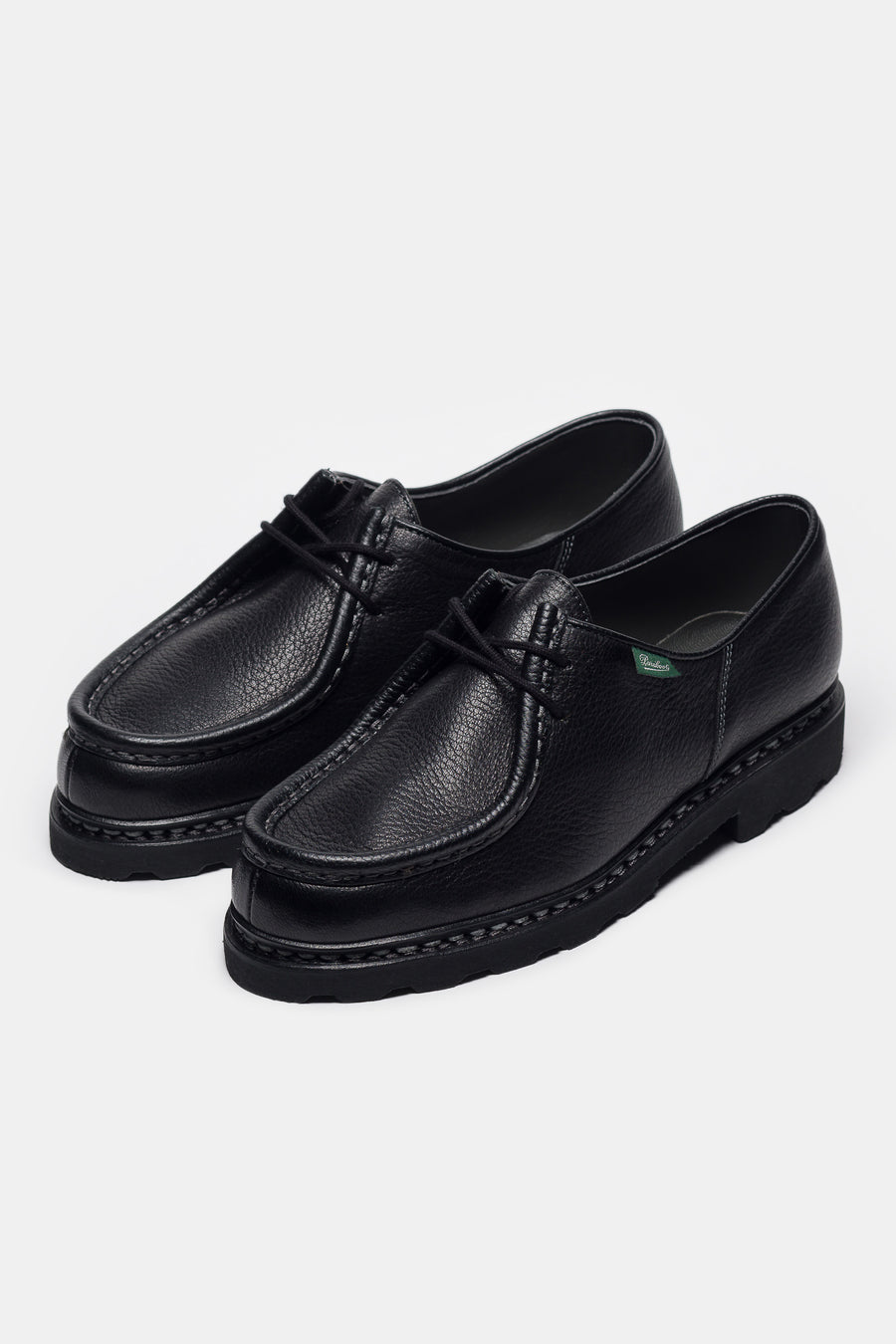 Paraboot Michael Moc Lace-Up Shoe in Black Deer Leather - Notre
