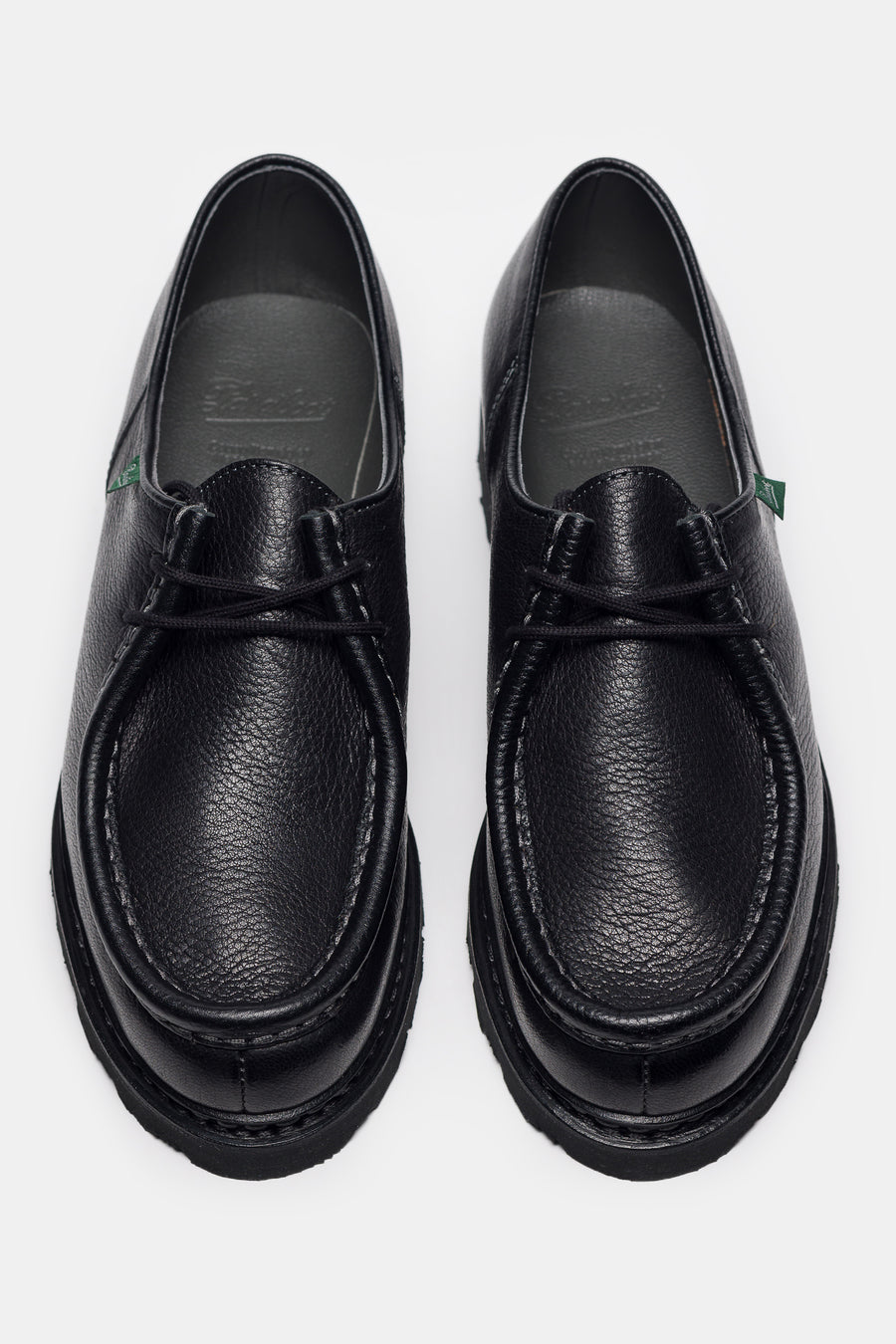 Paraboot Michael Moc Lace-Up Shoe in Black Deer Leather - Notre