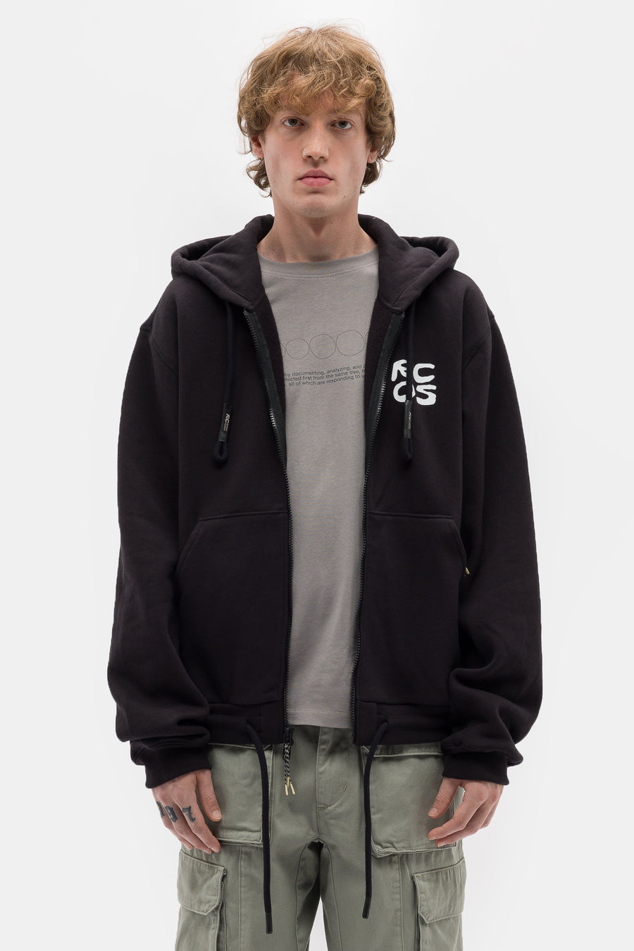 RC Outdoor Supply Stack Logo Zip Up Hoodie in Black - Notre