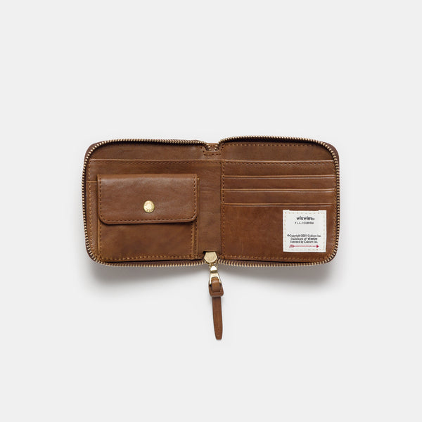 Leather Bi-Fold Wallet in Brown – Visvim