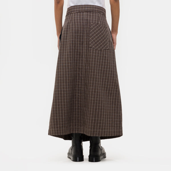 【PORTERNA】Nomique Check Wrap Mid Length Skirt Midi Wrap Skirt Amalfi – Silky Sleek