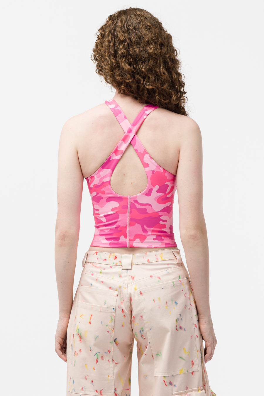 Collina Strada Cross My Heart Halter Top in Pink - Notre