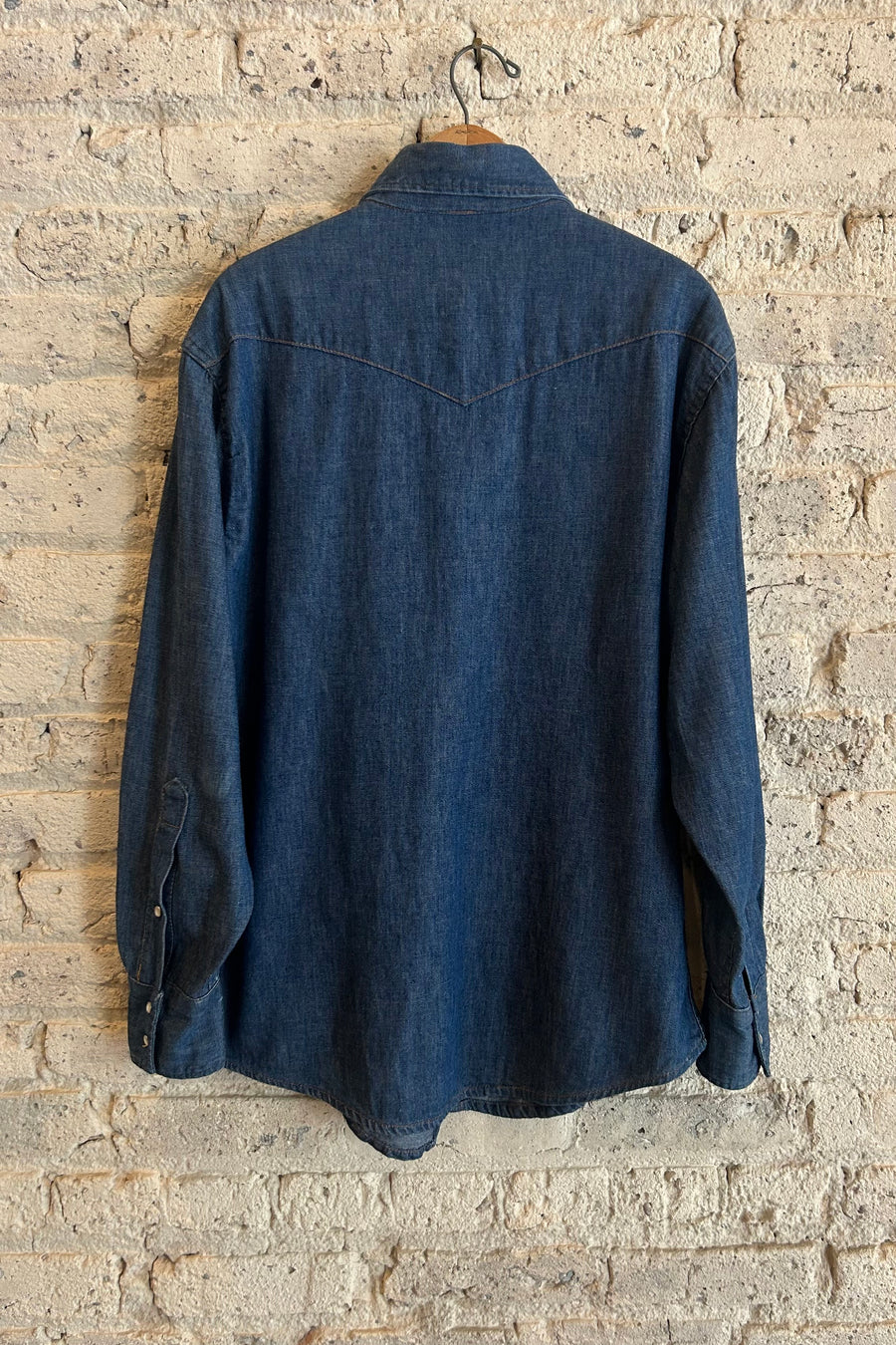 Wesley Supply Co 1970's Big Mac Pearl Snap Denim Western Shirt in Indigo - Notre