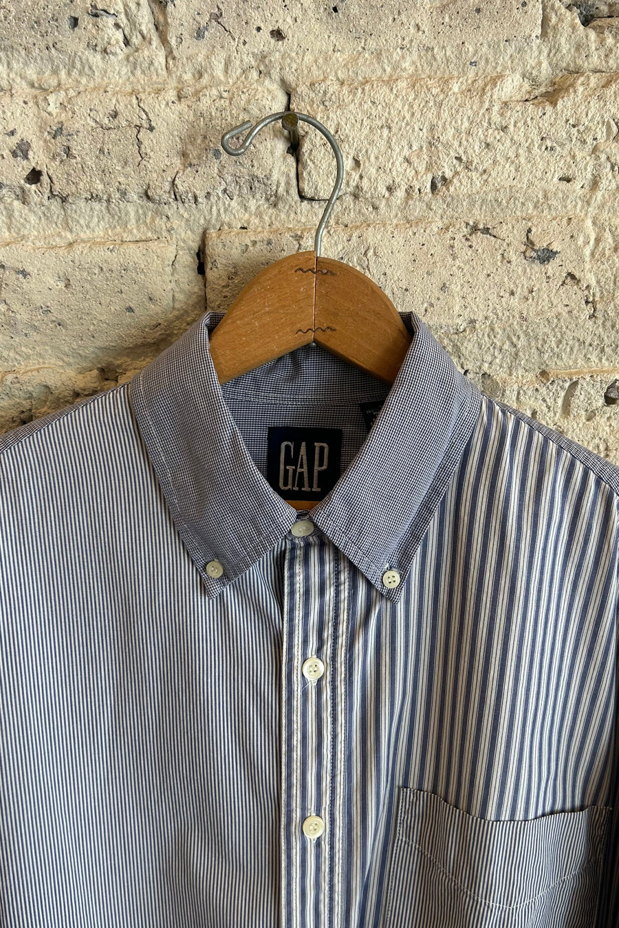 Wesley Supply Co 2000's Gap End Of Day Patchwork Shirt in Light Blue - Notre