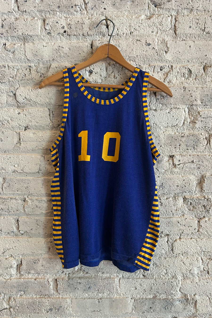 Wesley Supply Co 1960's Felco 10 Jersey with Striped Ribbing in Blue/Yellow - Notre