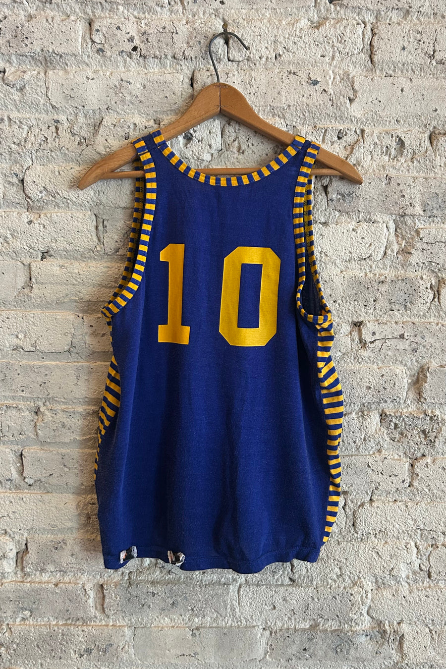 Wesley Supply Co 1960's Felco 10 Jersey with Striped Ribbing in Blue/Yellow - Notre