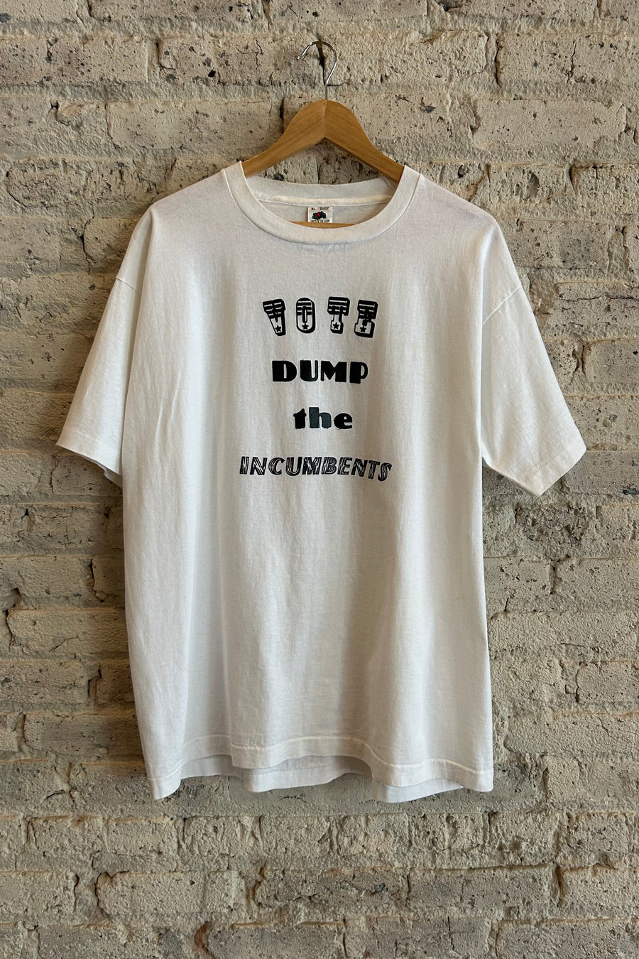 Wesley Supply Co 1990's Vote Dump the Incumbents T-Shirt in White - Notre
