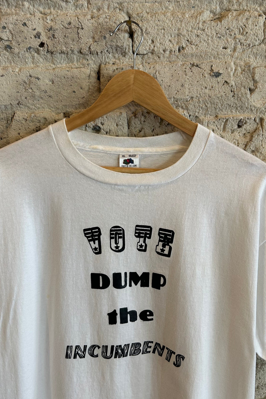 Wesley Supply Co 1990's Vote Dump the Incumbents T-Shirt in White - Notre