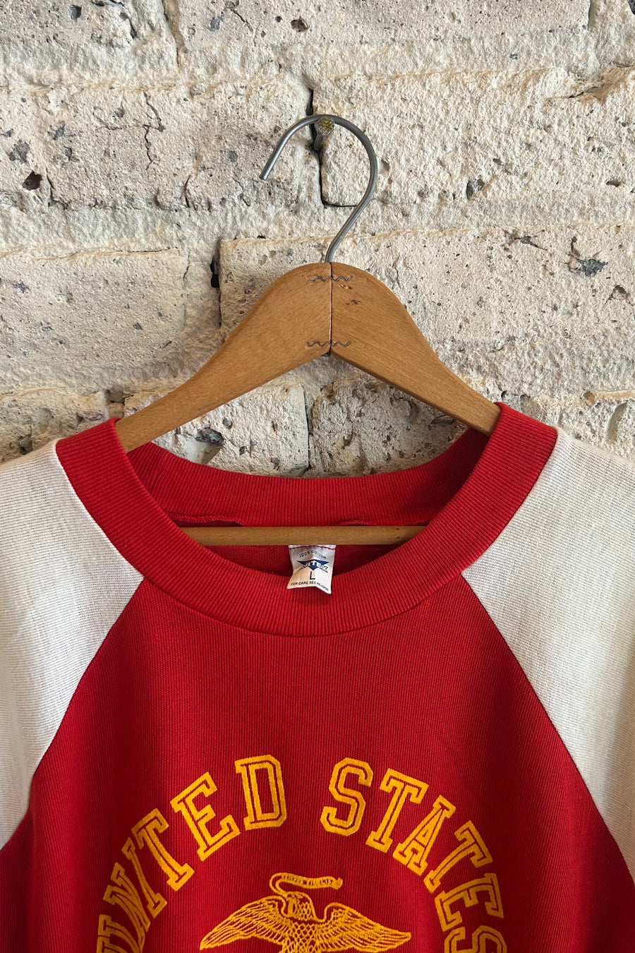 Wesley Supply Co 1970's Marine Corps Raglan T-Shirt in Red/Yellow - Notre