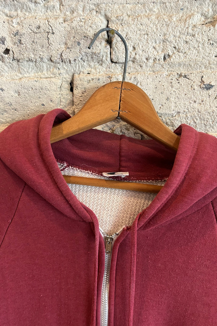 Wesley Supply Co 1980's McGregor Thermal Lined Zip Up Hoodie in Burgundy - Notre