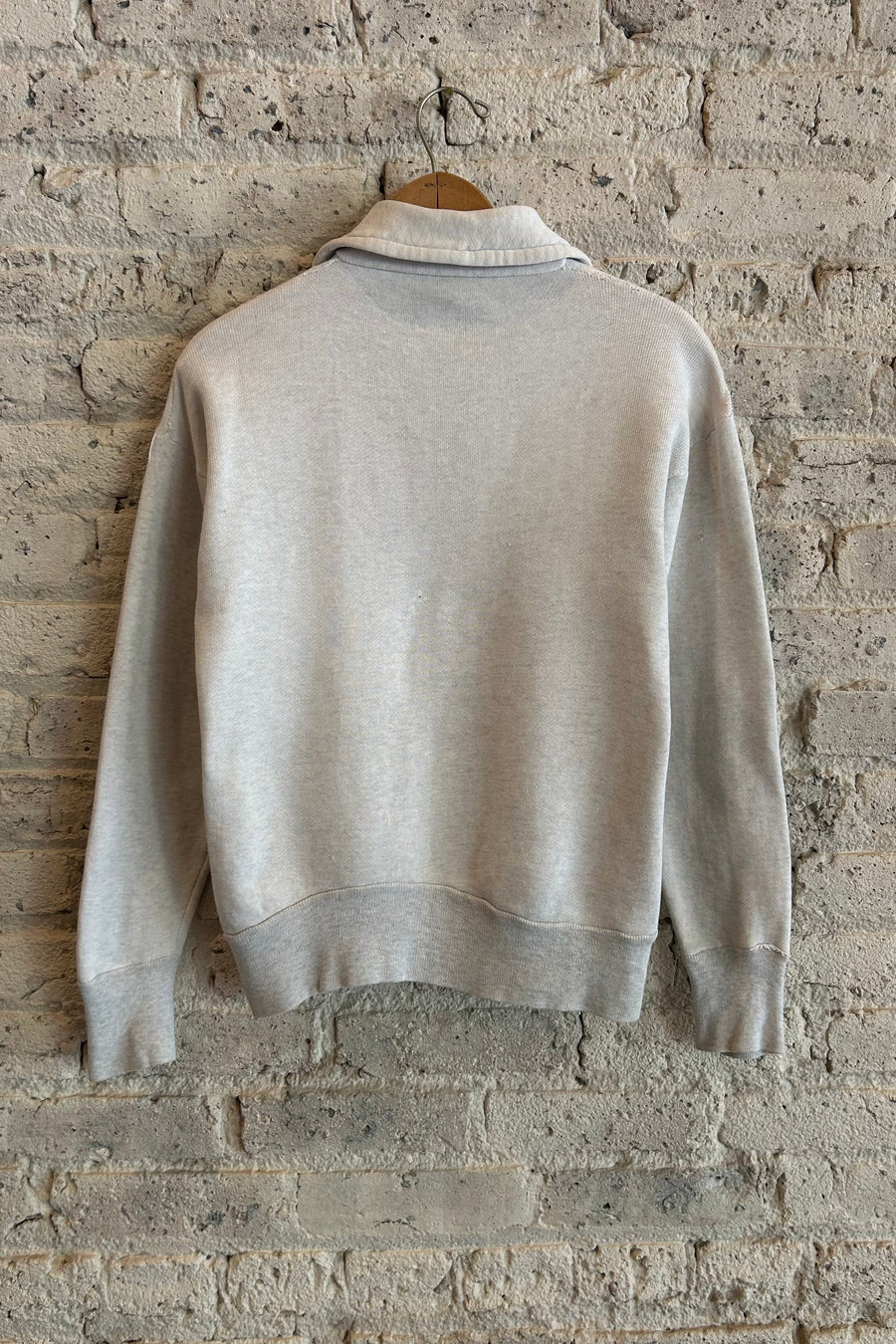 Wesley Supply Co 1960's Cranbrook Quarter Zip Collared Sweatshirt in Grey - Notre