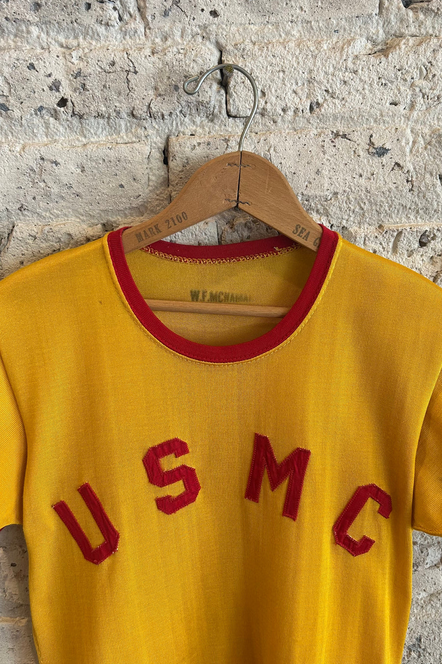 Wesley Supply Co 1950's USMC Ringer Jersey T-Shirt in Red/Yellow - Notre