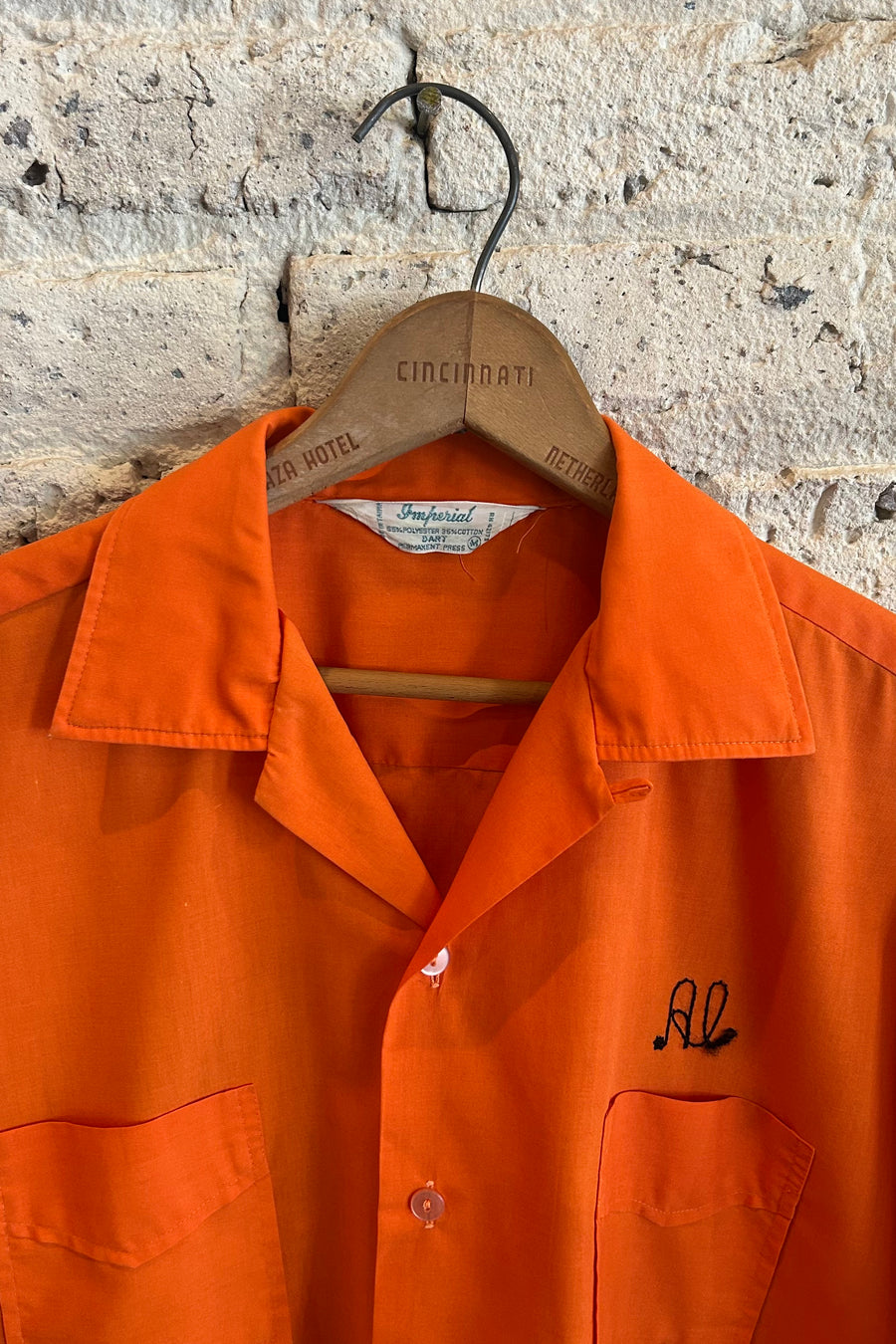 Wesley Supply Co 1970's Champion Bowling Shirt in Orange - Notre