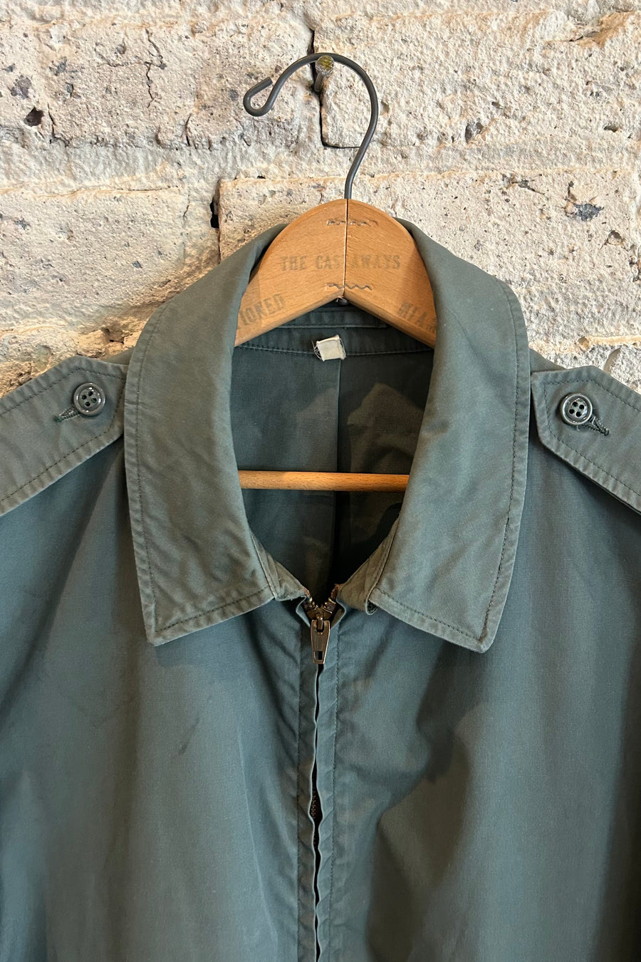 Wesley Supply Co 1970's Military Waist Jacket in Teal - Notre