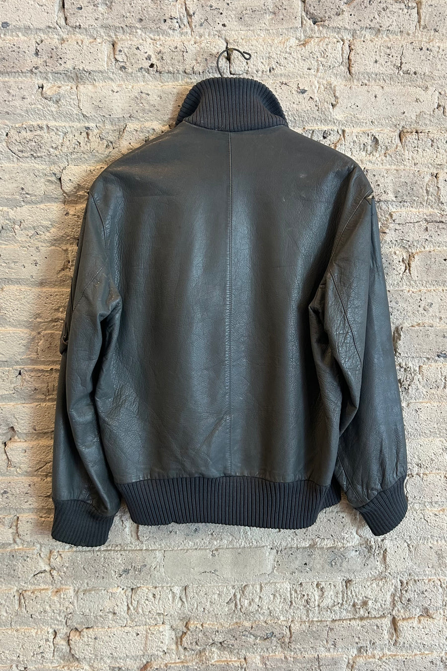 Wesley Supply Co European Leather Flight Jacket in Blue Grey - Notre