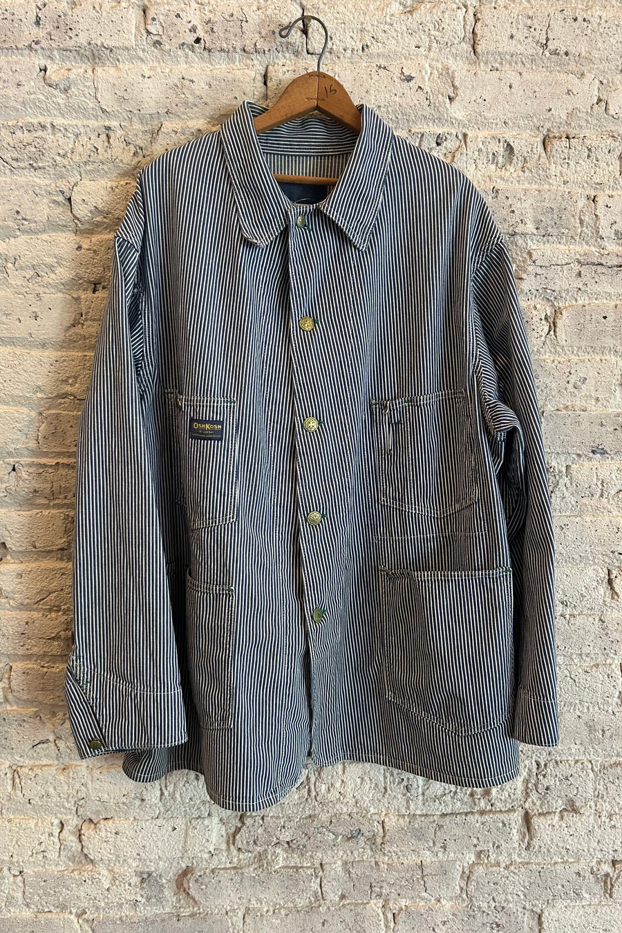 Wesley Supply Co 1970's OshKosh Liberty Strip Chore Coat in Blue - Notre