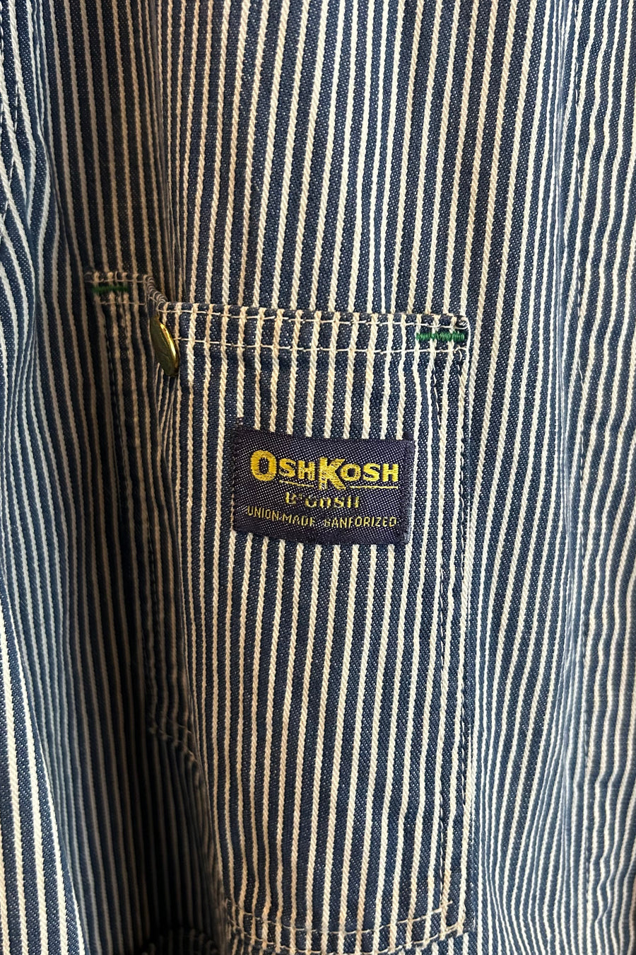 Wesley Supply Co 1970's OshKosh Liberty Strip Chore Coat in Blue - Notre