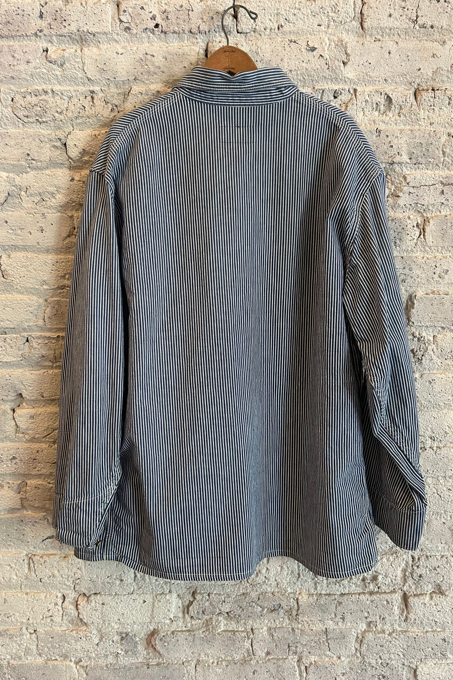 Wesley Supply Co 1970's OshKosh Liberty Strip Chore Coat in Blue - Notre