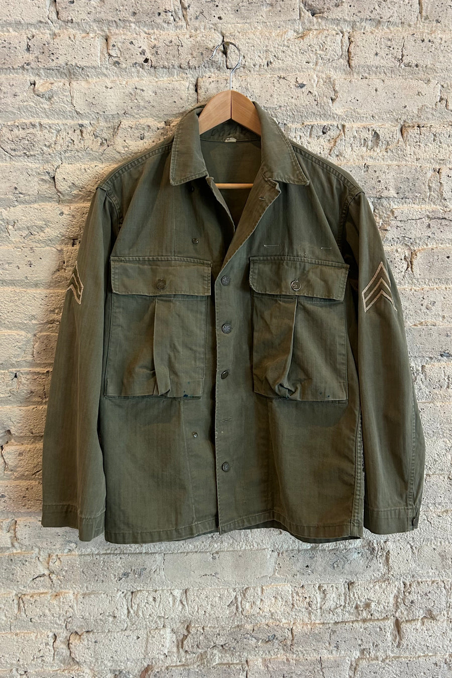 Wesley Supply Co 1940's M43 Herringbone Twill Shirt in Olive - Notre