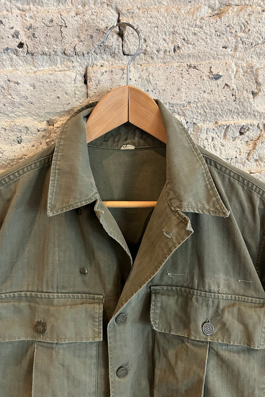 Wesley Supply Co 1940's M43 Herringbone Twill Shirt in Olive - Notre