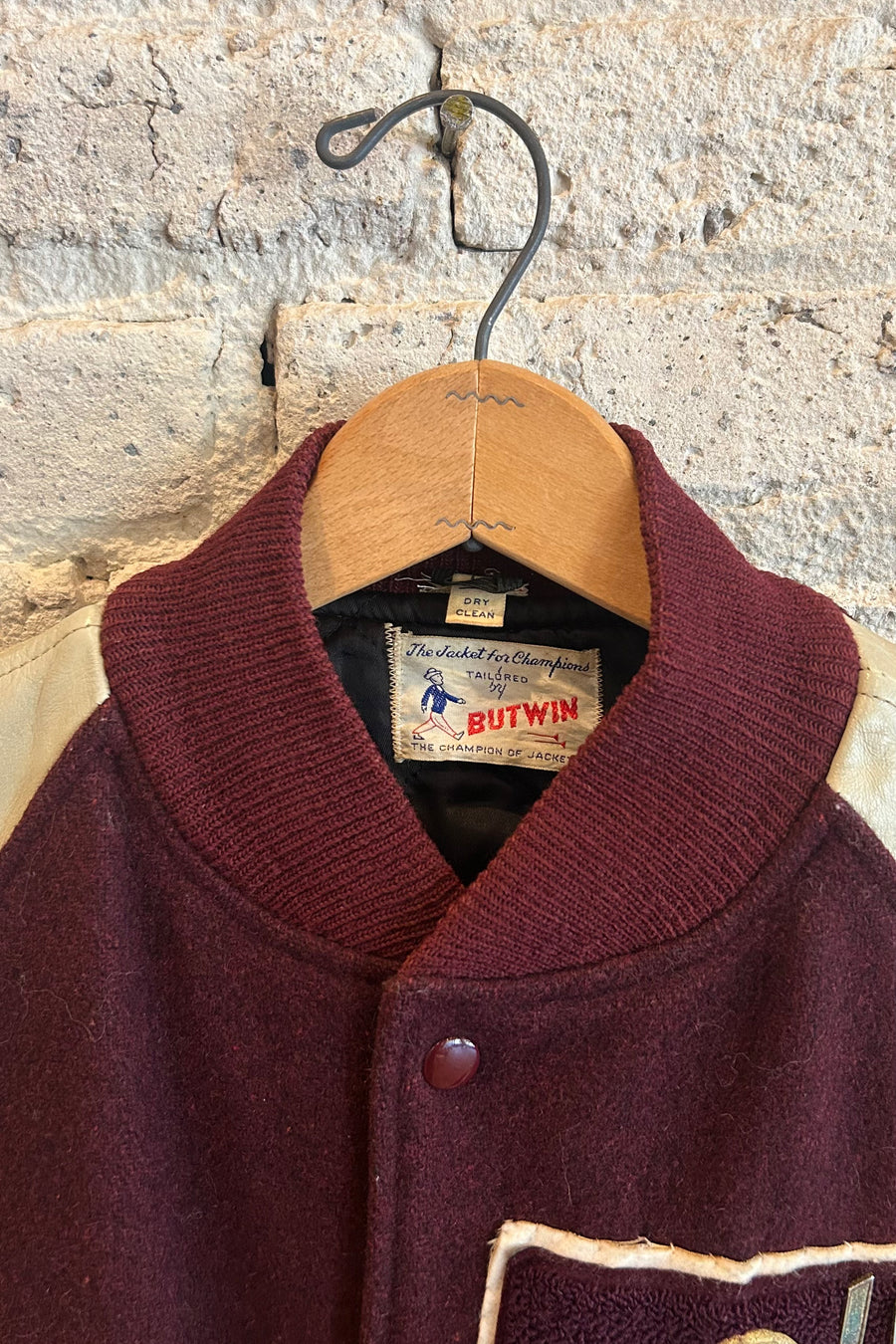 Wesley Supply Co 1970's Butwin Elgin Varsity Jacket in Burgundy - Notre