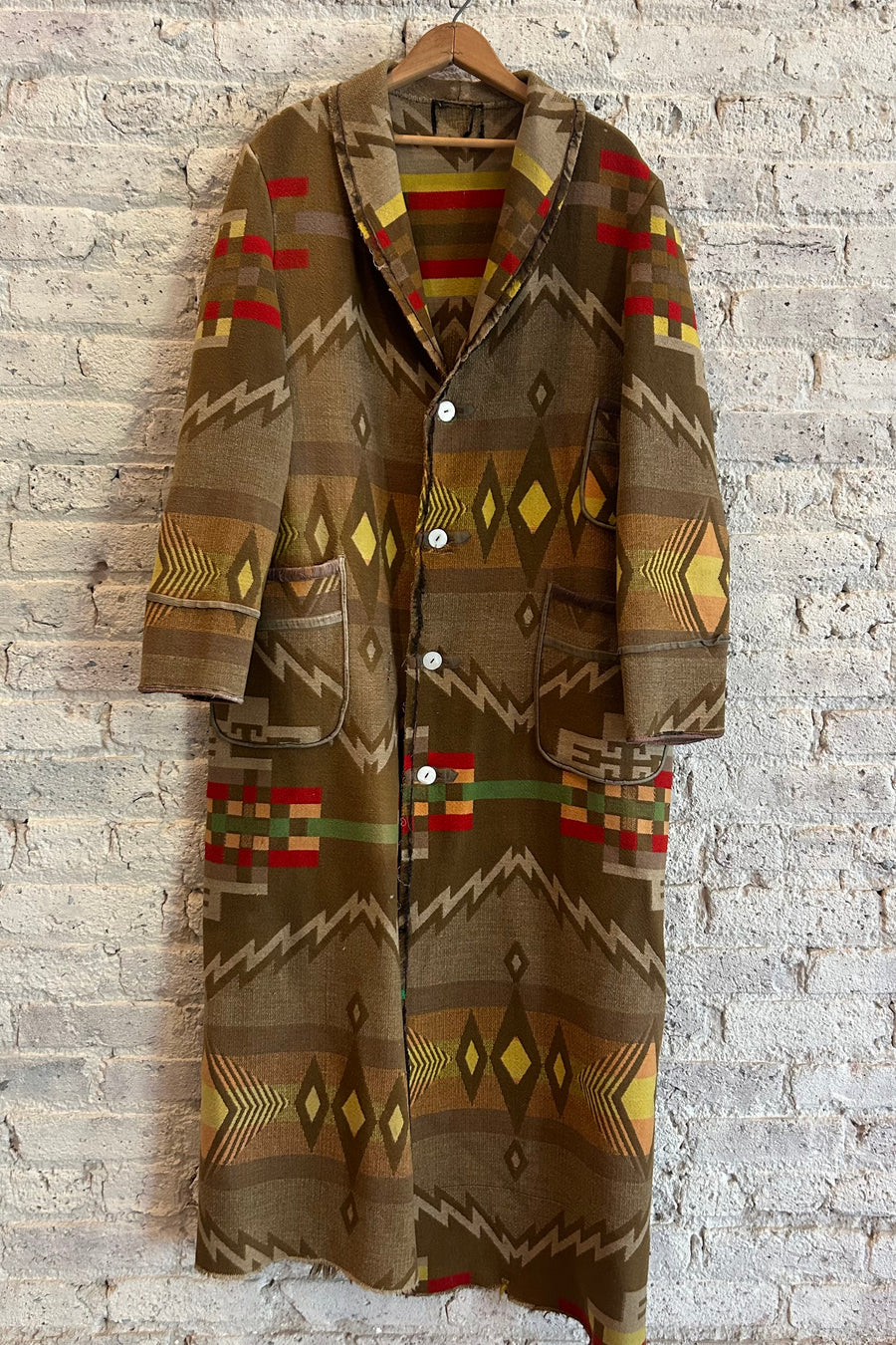 Wesley Supply Co 1920's Pendleton Blanket Robe in Brown - Notre