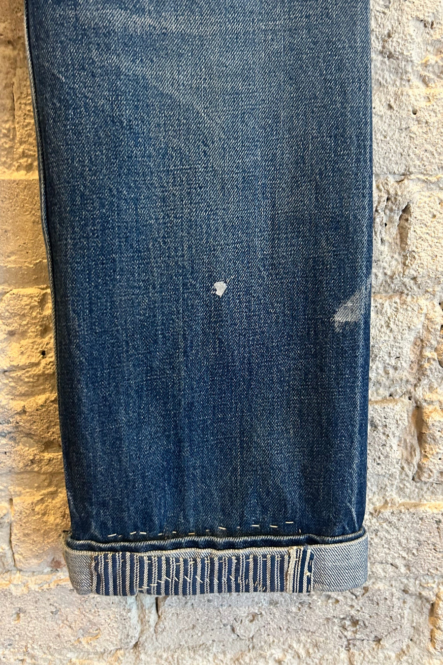 Wesley Supply Co 2000's APC Thrashed and Repaired Rescue Fit Selvedged Jean in Aged Blue - Notre