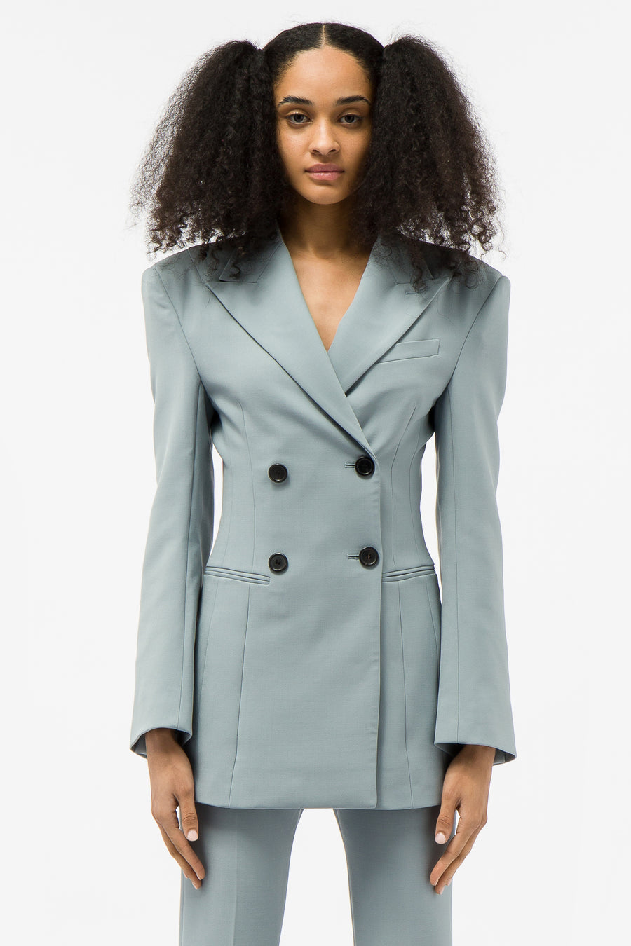 Double Breasted Tailored Jacket in Grey