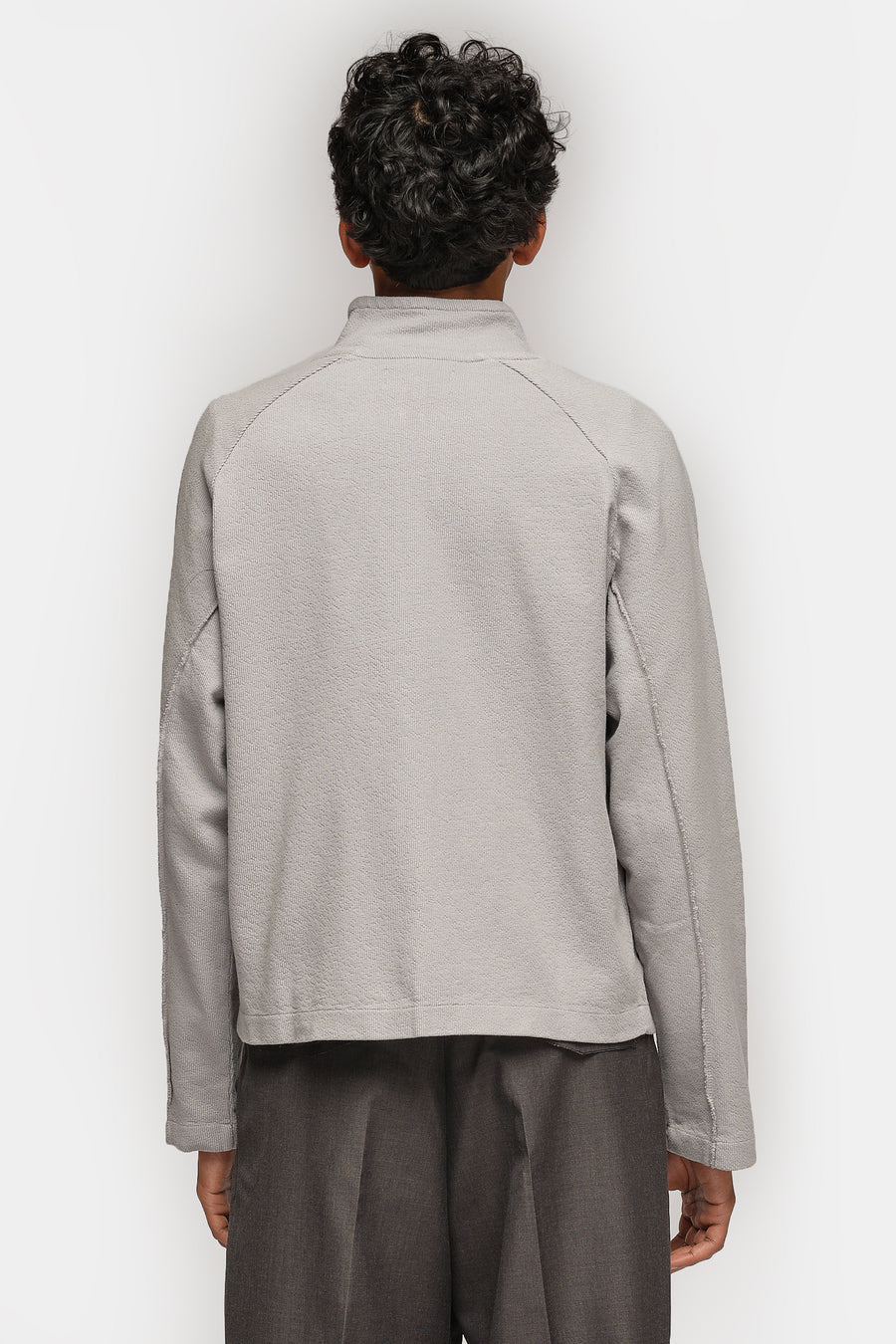 mfpen Leisure Zip Up Sweater in Mineral Grey Needle Jump - Notre