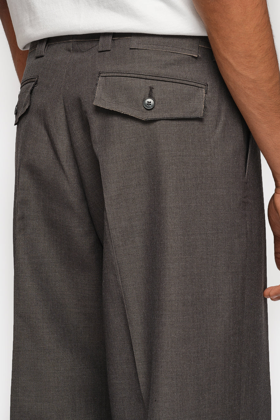 mfpen Patch Trouser in Grey Dry Wool - Notre