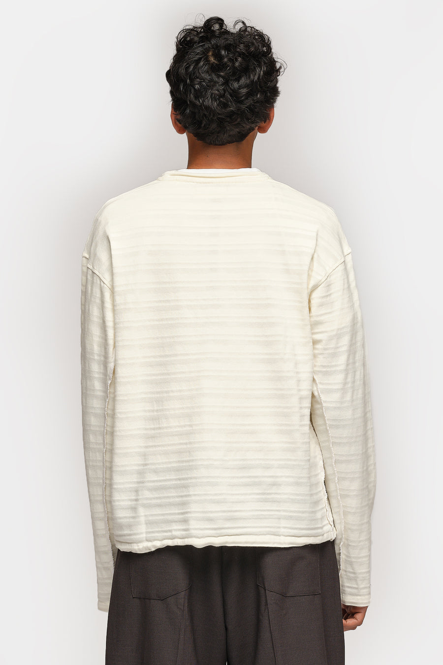 mfpen Round Neck Sweater in Off White Stripe - Notre