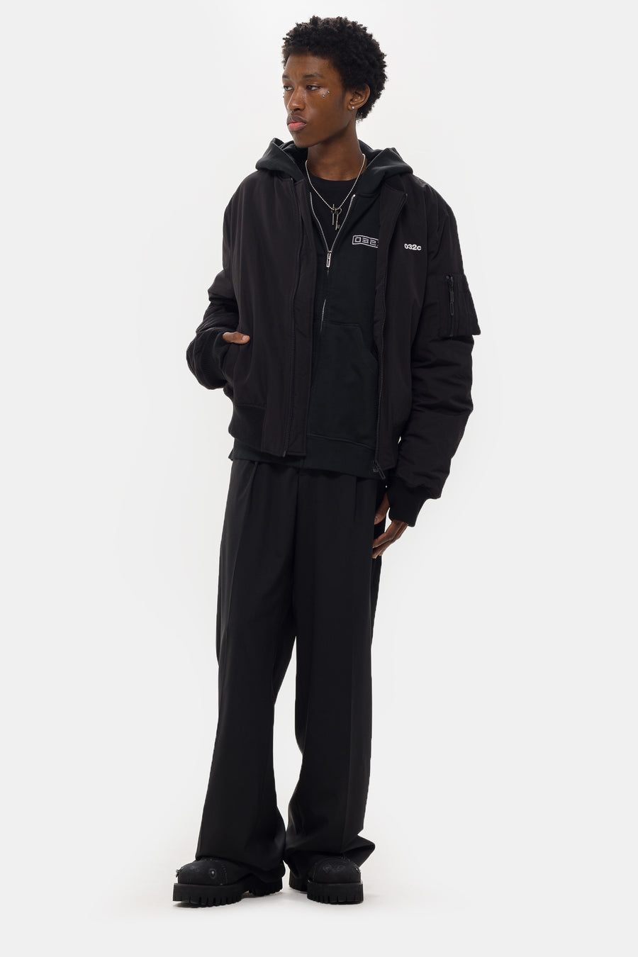 032C 032C Office Attire Wide Leg Suit Pant in Black - Notre