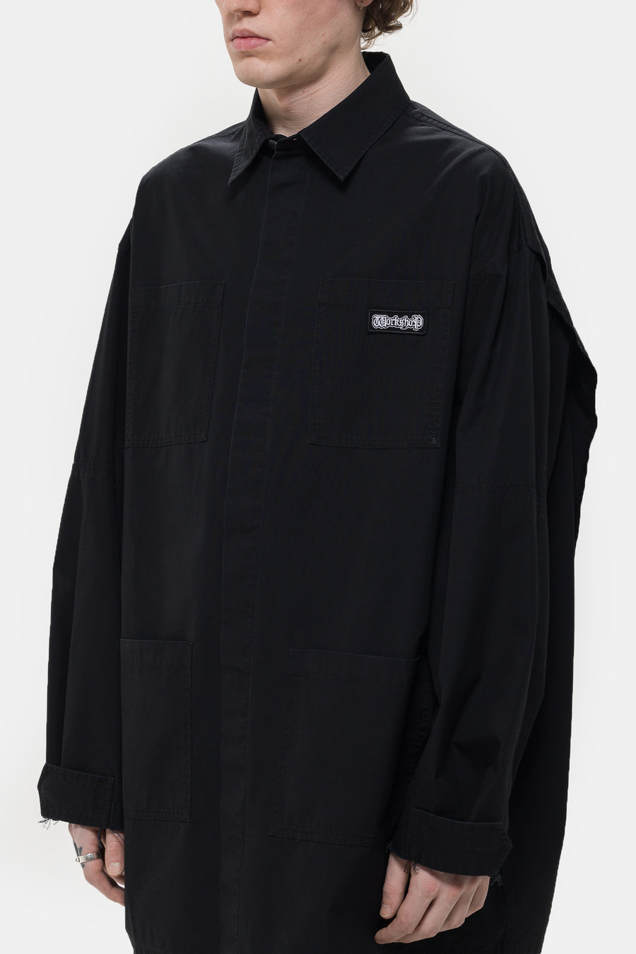 032C Intermission Cargo Overshirt in Black - Notre