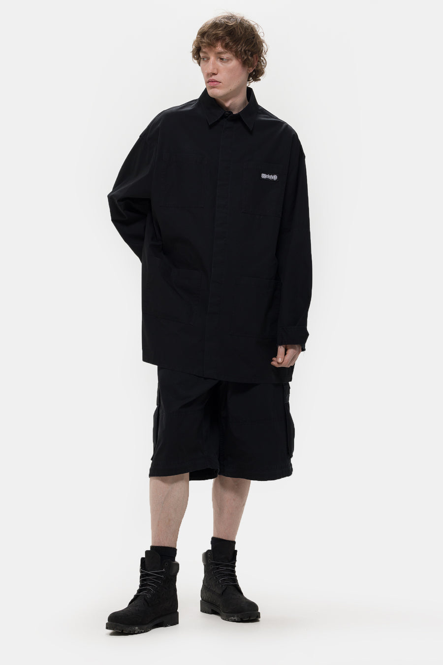 032C Intermission Cargo Overshirt in Black - Notre