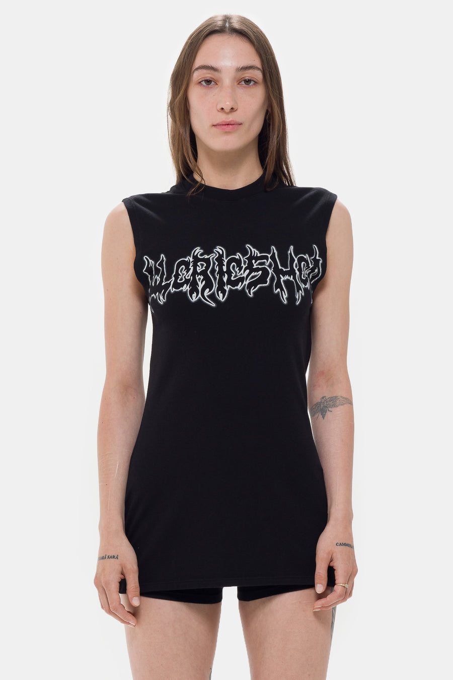 032C Super Bad Jersey Dress and Hotpants in Faded Black - Notre