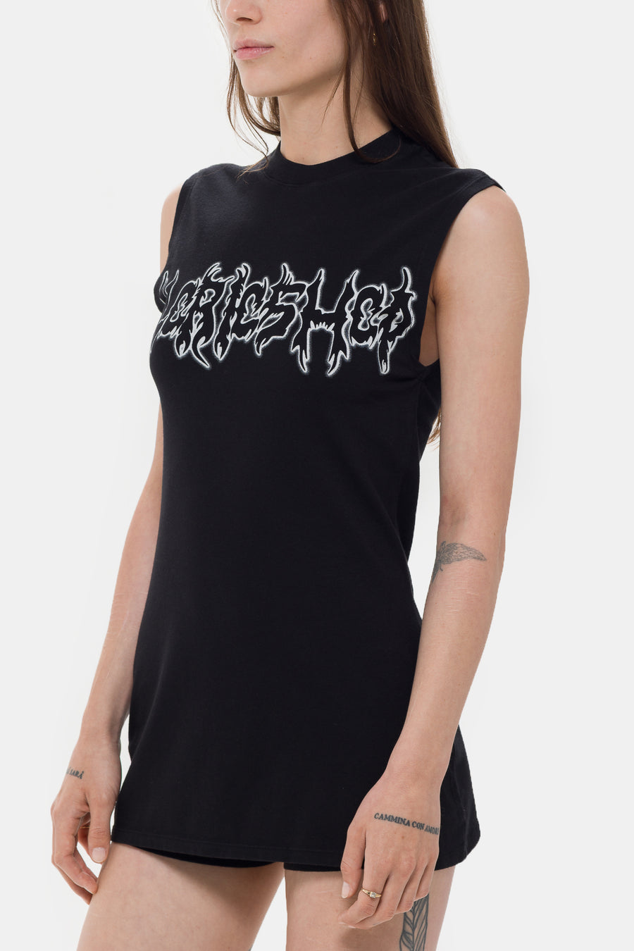 032C Super Bad Jersey Dress and Hotpants in Faded Black - Notre