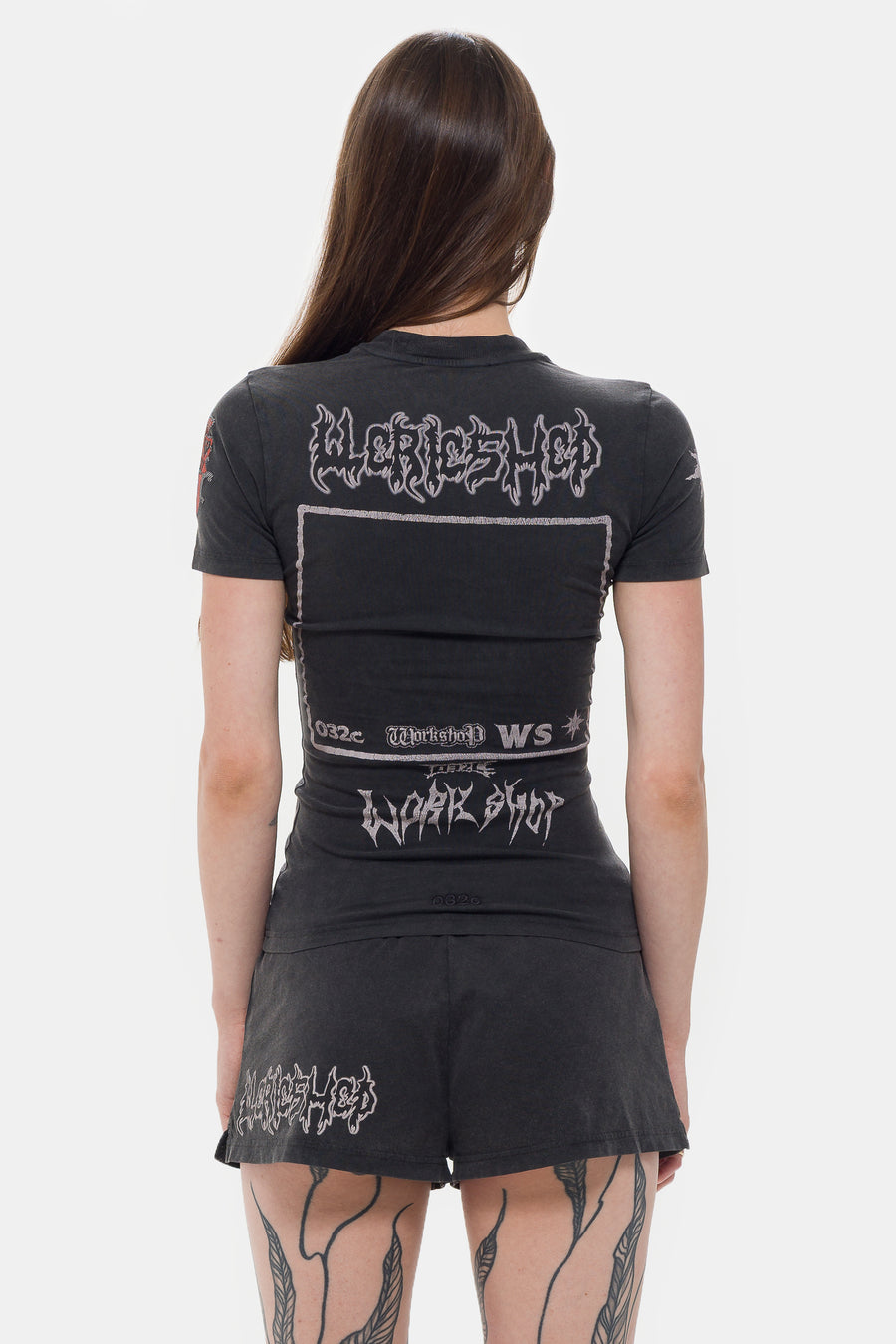 032C Telepresence Tight Cut T-Shirt in Faded Black - Notre