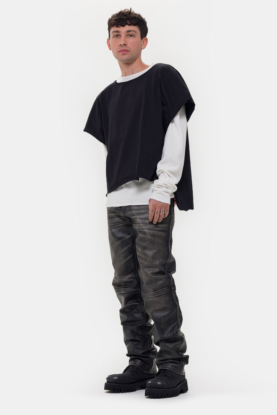 424 424 Leather Five Pocket Pant in Black - Notre