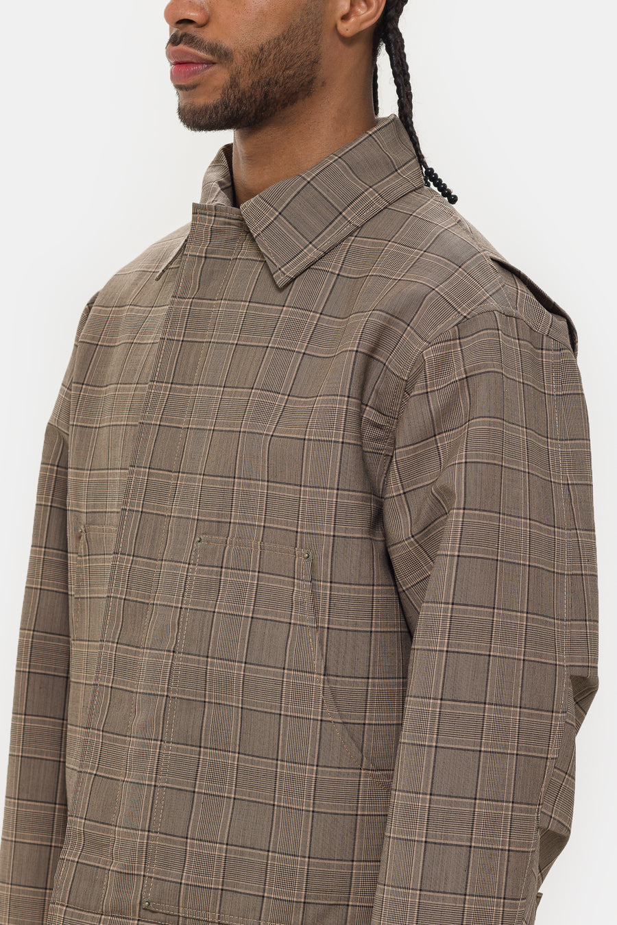 424 Chore Jacket in Brown Check - Notre
