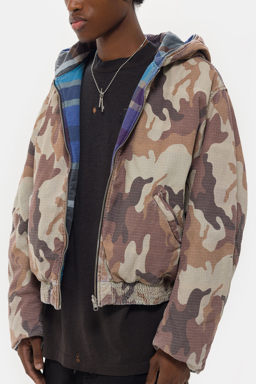 Reversible Bomber in Reno Camo Stone - 424