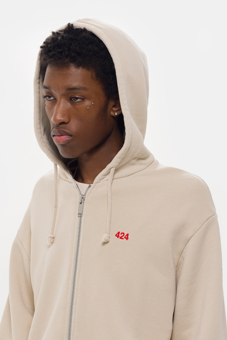 424 Zip Up Hoodie in Tea - Notre