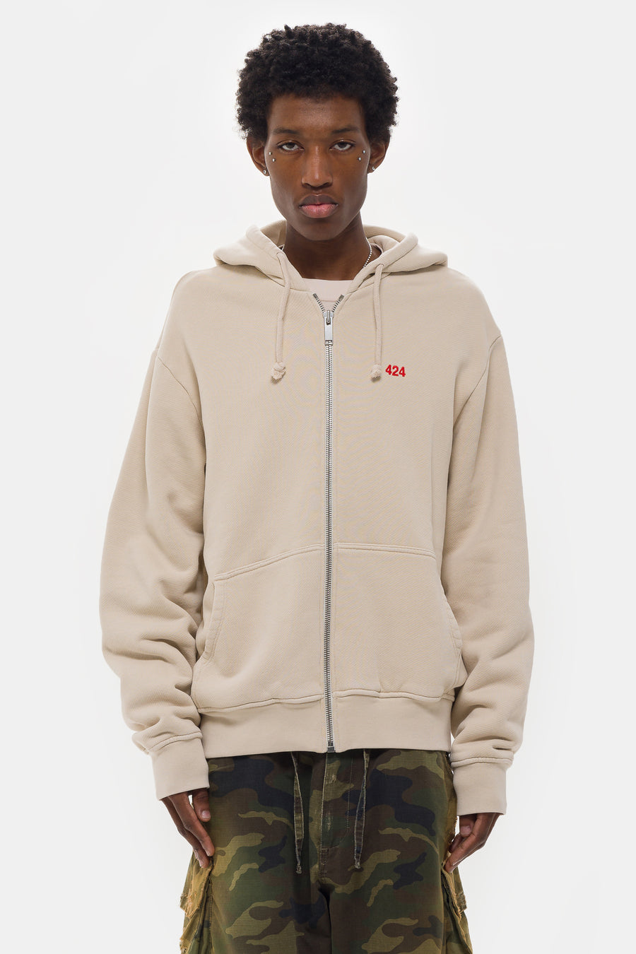 424 Zip Up Hoodie in Tea - Notre